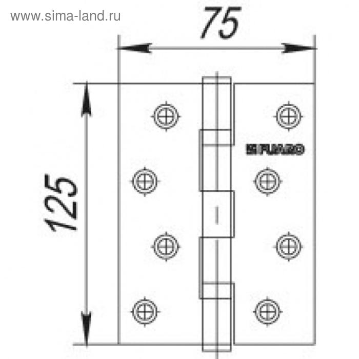 фото Петля универсальная 2bb 125x75x2,5 ab, цвет бронза fuaro