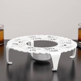 

Подставка для подогрева «Бабочки», 18,6×18,6×4,6 см цвет белый