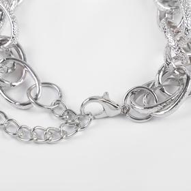 

Браслет "Цепь" овалы-звенья, цвет серебро, L= 20