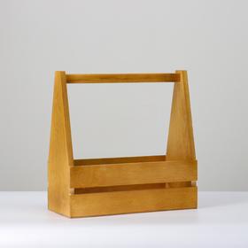 

Кашпо деревянное 30×14×30 см, двухреечное прямое, брашированный
