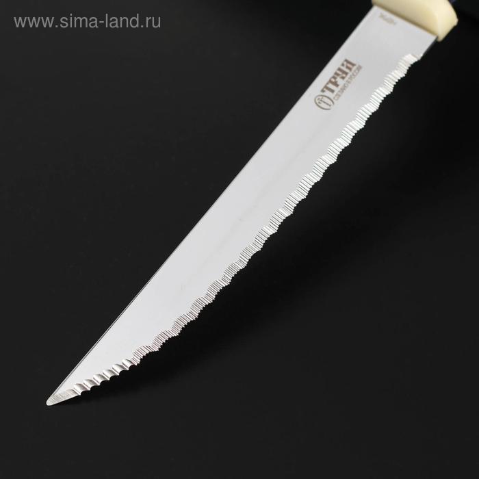 фото Нож кухонный «мультиколор», для мяса, лезвие 11,5 см, с пластиковой ручкой труд вача