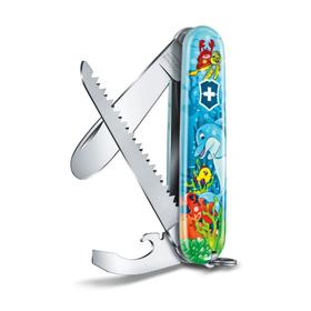

Набор для детей VICTORINOX «Дельфин»: перочинный нож 84 мм, шнурок на шею, книга-раскраска, голубой