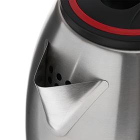 

Чайник электрический GELBERK GL-301, металл, 1.8 л, 1500 Вт, серебристо-красный