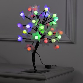 Светодиодный куст «Цветы с шариками» 30 см, 32 LED, мигание, 220 В, свечение мульти (RG/RB) Ош