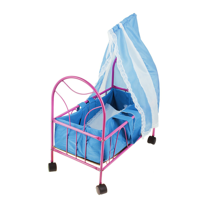 Кроватка для кукол № 6 с балдахином, цвета МИКС