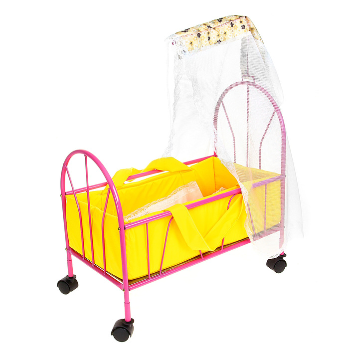 Кроватка для кукол № 6 с балдахином, цвета МИКС