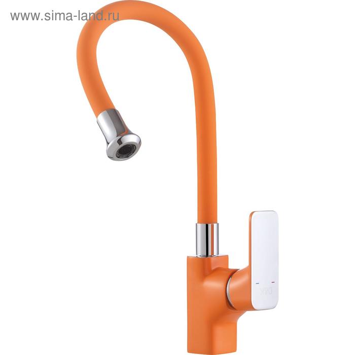 

Смеситель для кухни D&K Berlin Kunste DA1432913, однорычажный, гибкий излив, хром/оранжевый 566506