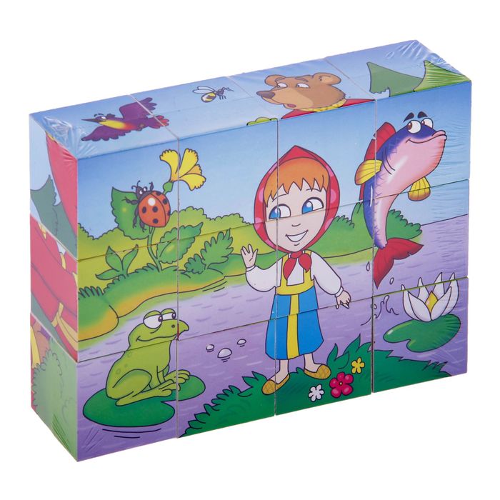 Кубики "Маша и Медведь", 12 штук