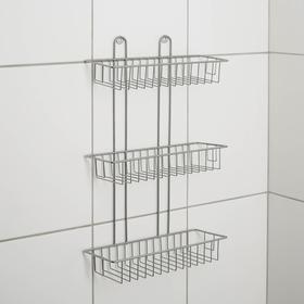 

Полка прямоугольная 3-х ярусная, 12×30×46 см, цвет хром