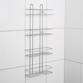 

Полка прямоугольная 4-х ярусная «Х», 10×26×63 см, цвет хром