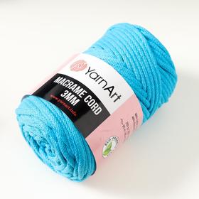 

Пряжа "Macrame Cord" 60% хлопок, 40% вискоза/полиэстер 3 мм 85м/250гр (763 гол.бирюза)