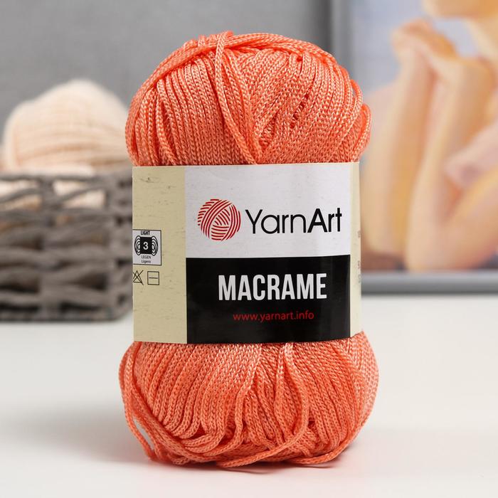 Пряжа "Macrame Макраме" 100% полиэстер 130м/90гр (160 св. коралл)