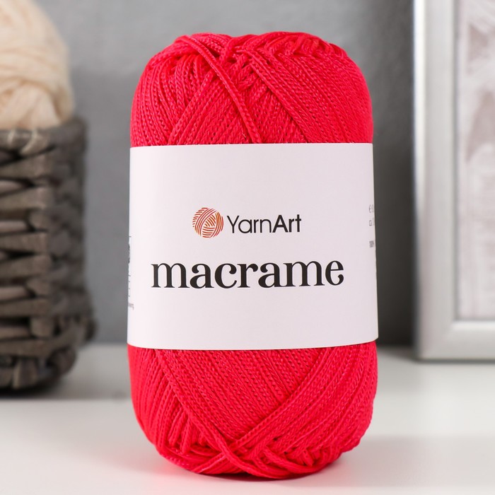 Пряжа "Macrame Макраме" 100% полиэстер 130м/90гр (163 красный)