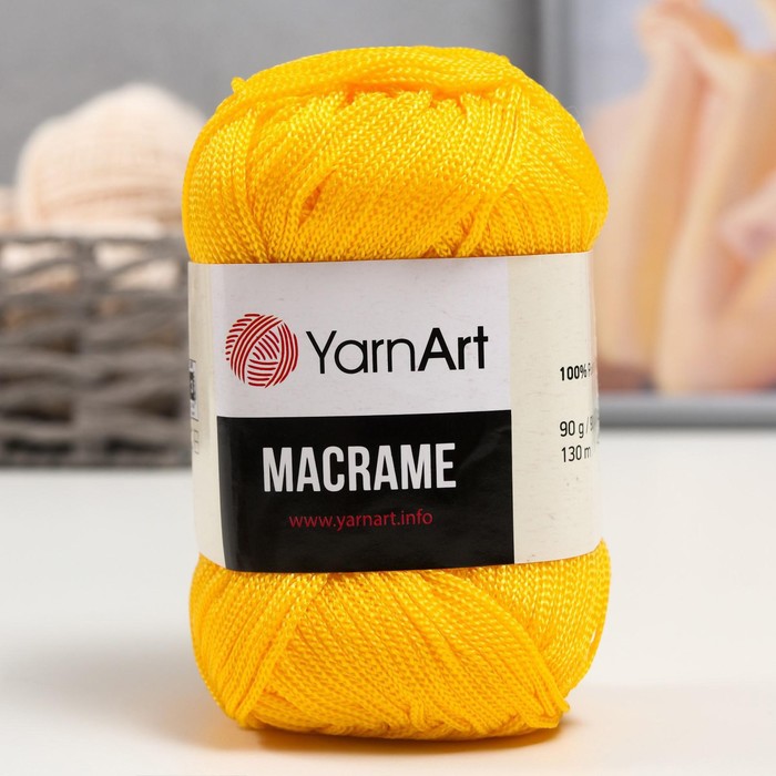 

Пряжа "Macrame Макраме" 100% полиэстер 130м/90гр (142 жёлтый)