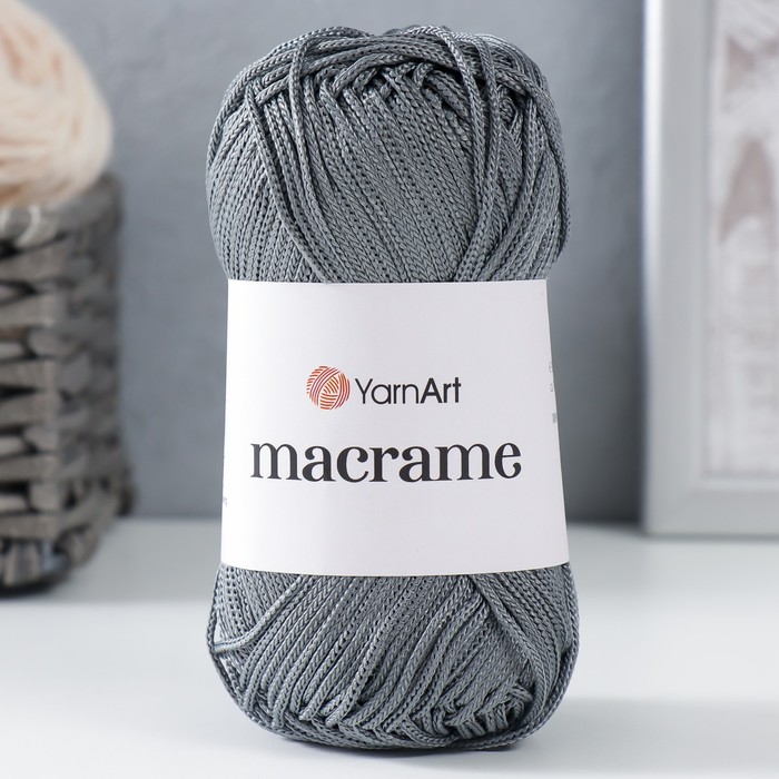 

Пряжа "Macrame Макраме" 100% полиэстер 130м/90гр (159 стальной)