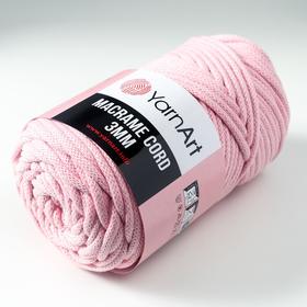 

Пряжа "Macrame Cord" 60% хлопок, 40% вискоза/полиэстер 3 мм 85м/250гр (762 св.роз)