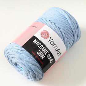 

Пряжа "Macrame Cord" 60% хлопок, 40% вискоза/полиэстер 3 мм 85м/250гр (760 св. голубой)