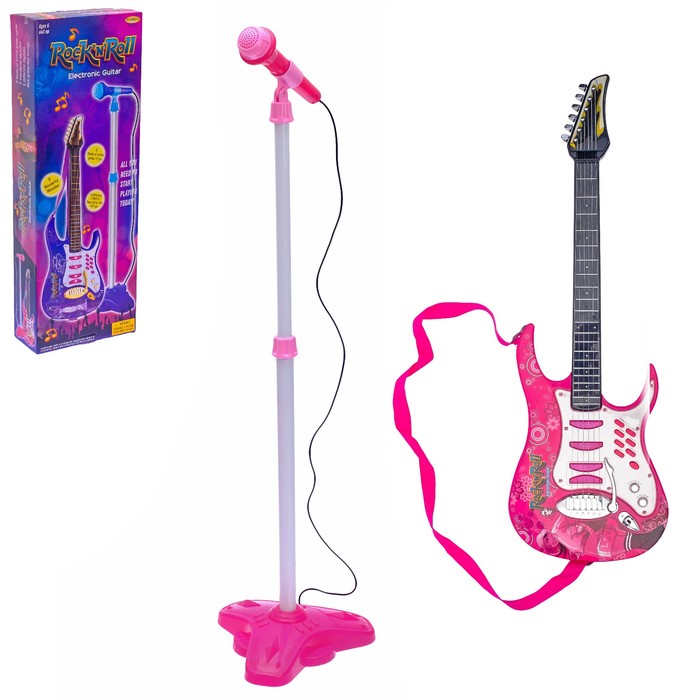 Игрушка музыкальная "Гитара Рок-Н-Ролл" с микрофоном, звуковые эффекты, МИКС