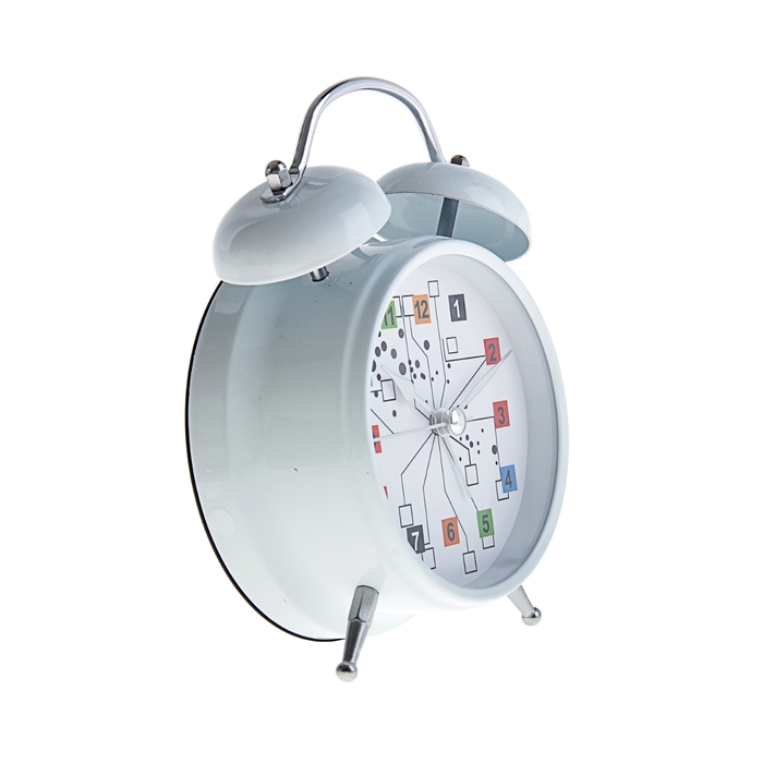 Будильник на циферблате кубики, 2 звоночка