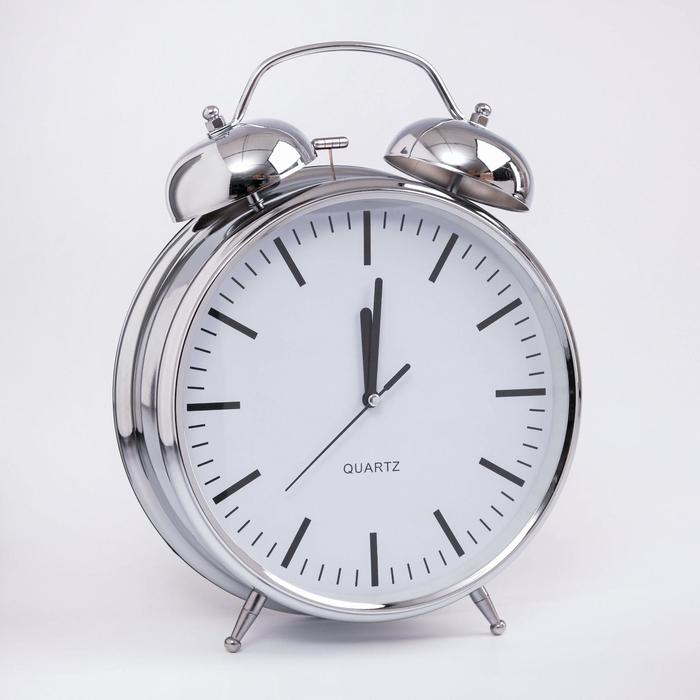 Часы - будильник настольные Классика, с подвесом, дискретный ход, d-20 см, 32 х 23 см, 2АА часы будильник настольные классика с подвесом дискретный ход 15 х 4 см белый