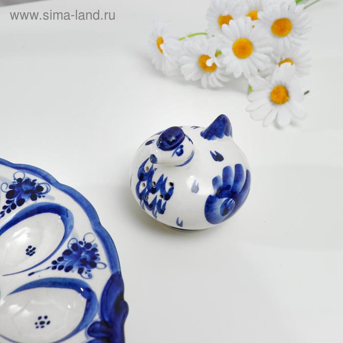 

Подставка для яиц "Курочка", гжель, фарфор, микс, d=23 см