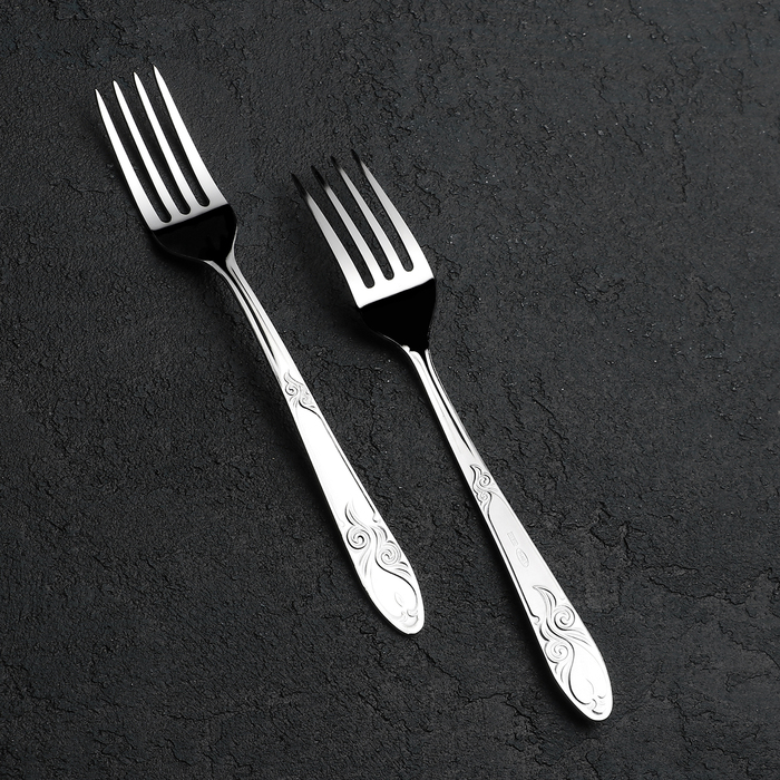 Вилка десертная 16 см "Узоры", толщина 1,8 мм