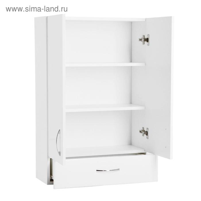 фото Шкаф навесной для ванной комнаты "пш 60" 1 ящик, 60 х 24 х 90 см клик мебель