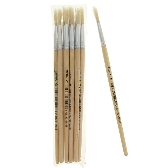 Кисть щетина круглая № 9