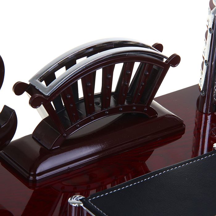 Набор настольный «Плетение»: часы, блок для бумаги, визитница, подставка для ручек, лоток для скрепок, отделение для мелочей