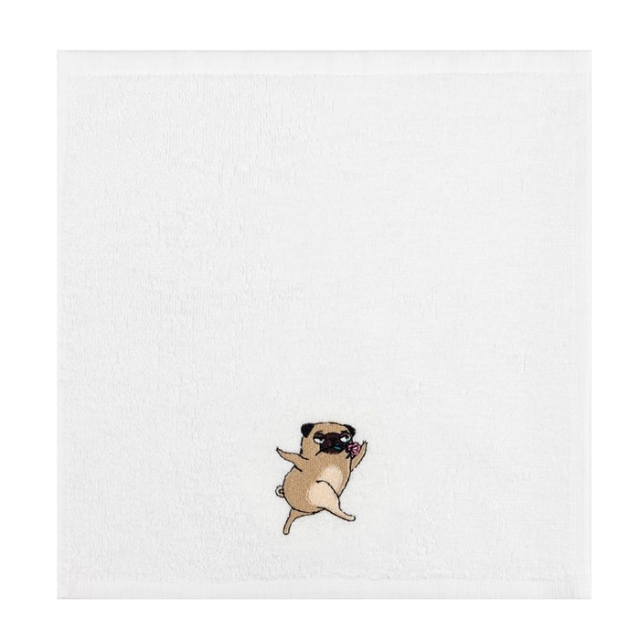 фото Набор полотенец «мопсики» 30х30 см-3шт, 100% хлопок 340 гр/м2 этель