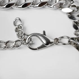 

Браслет "Цепь" классика, цвет серебро L=18 см,шир.1,2 см