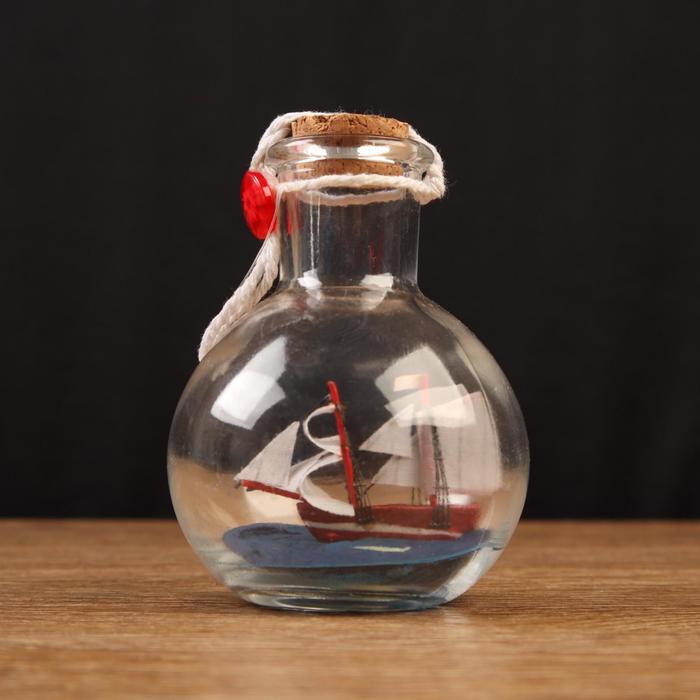 Корабль сувенирный "Всеслав", в бутылке, вертикальн. 9*7см