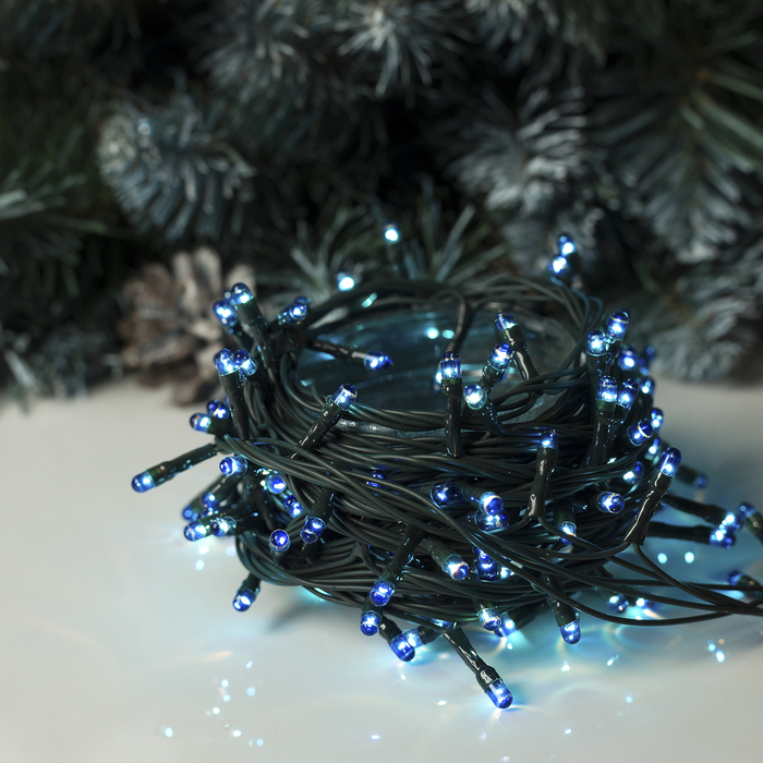 Гирлянда "Метраж" 5.5 м, Н.Т. 140 ламп, 220V, контр. 8 р, СИНИЙ