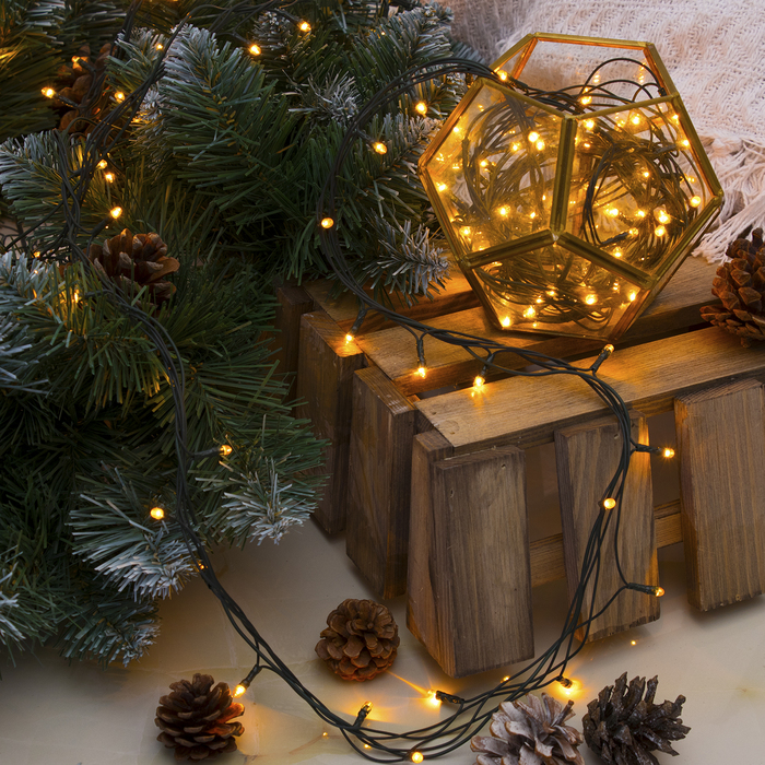 НИТЬ, 7 м, Н.Т. 180 ламп, 220V, 8 режимов, ЖЕЛТЫЙ