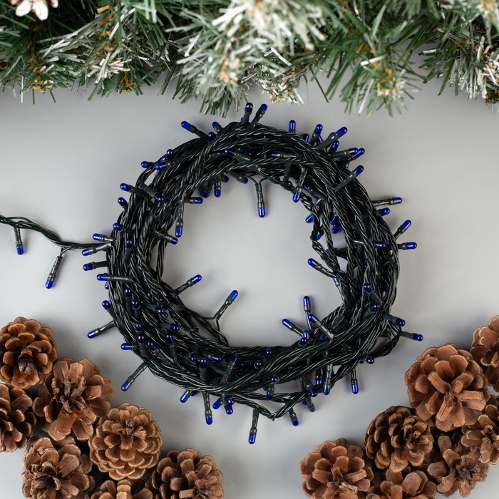 НИТЬ, 7 м, Н.Т. 180 ламп, 220V, 8 режимов, СИНИЙ