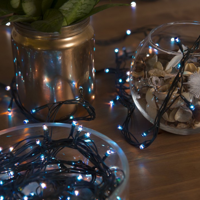 НИТЬ, 7 м, Н.Т. 180 ламп, 220V, 8 режимов, СИНИЙ