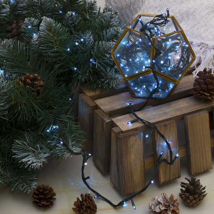 НИТЬ, 7 м, Н.Т. 180 ламп, 220V, 8 режимов, СИНИЙ