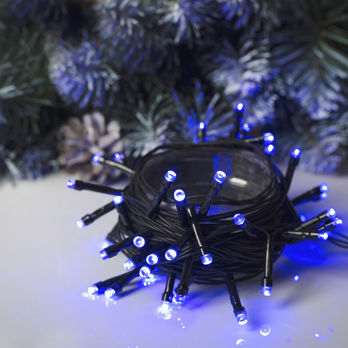 Гирлянда "Метраж" 5.2 м, Н.Т. LED-50-220V, контр. 8 р. СИНИЙ