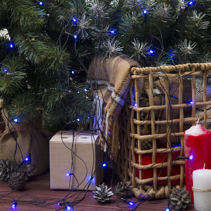 Гирлянда "Метраж" 5.2 м, Н.Т. LED-50-220V, контр. 8 р. СИНИЙ