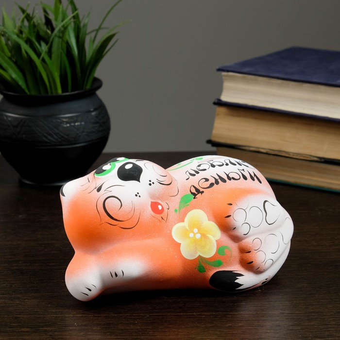 Копилка "Кот Баюн" рыжая