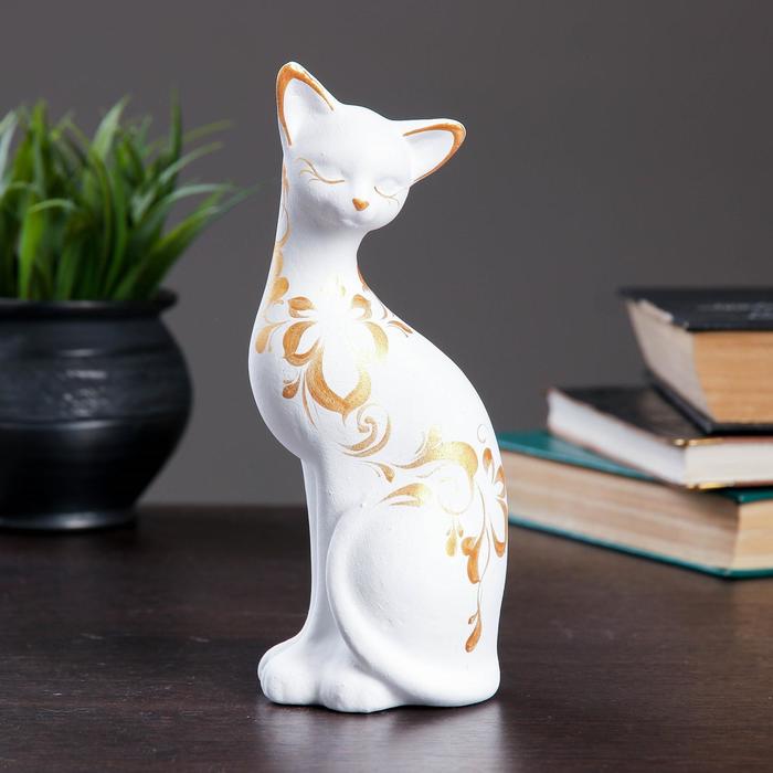Фигура Кошка ушастая 7х8х20см белая фигура кошка египетская сидит белая 31х7х7см