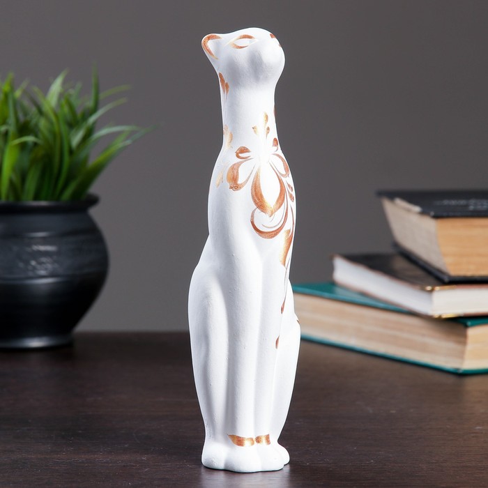 Сувенир "Кошка Багира" прямая роспись белая