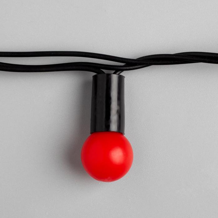 НИТЬ, улич. с насад. "Шарики d=1,5 см" 10 м, Н.Т. LED-100-220V контр.8р. КРАСНЫЙ