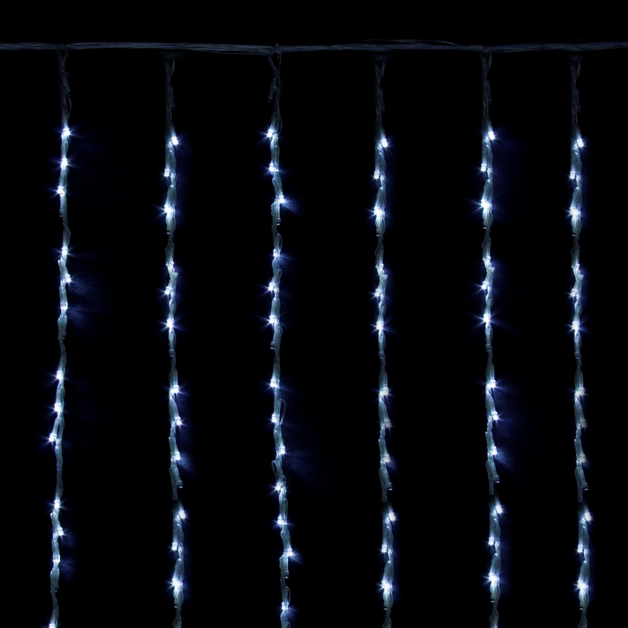 Гирлянда "Дождь" Ш:1,5 м, В:1 м, Н.С. LED-300-220V, контр. 8 р, БЕЛЫЙ