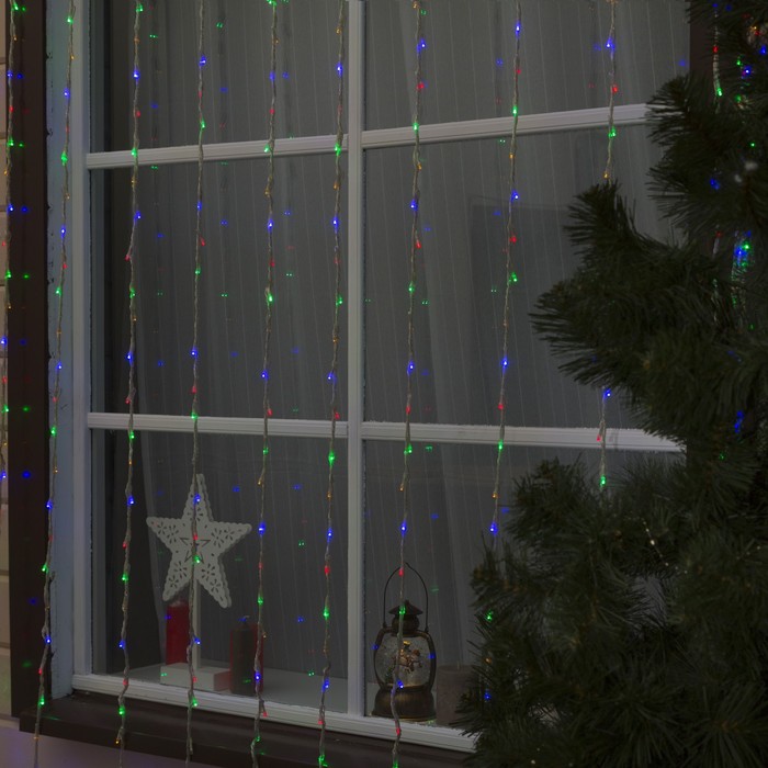 Гирлянда "Дождь" улич. Ш:2 м, В:6 м, Н.С. LED-1500-220V, контр. 8 р, МУЛЬТИ