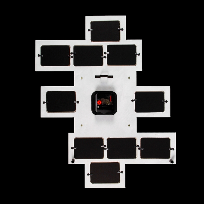 Часы настенные "Хайтек. Пирамида", белые + 10 фоторамок 10 × 15 см