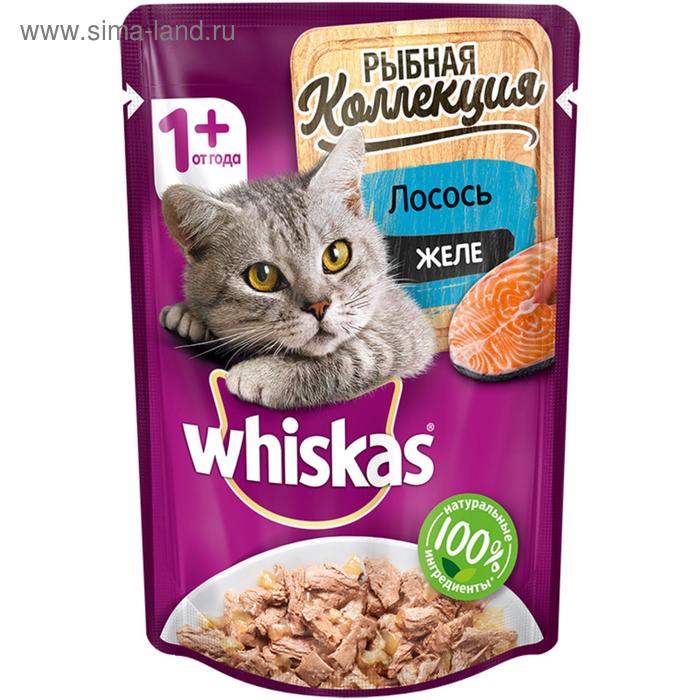Влажный корм Whiskas Мясная коллекция для кошек, лосось в желе, 85 г