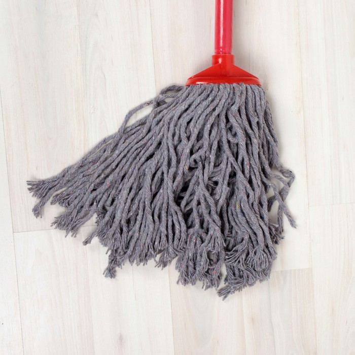 Швабра МОП с х/б насадкой, цвет МИКС