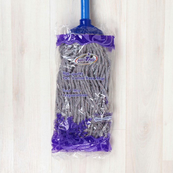 Швабра МОП с х/б насадкой, цвет МИКС