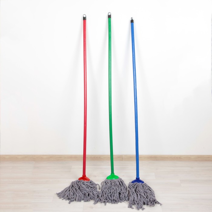 Швабра МОП с х/б насадкой, цвет МИКС